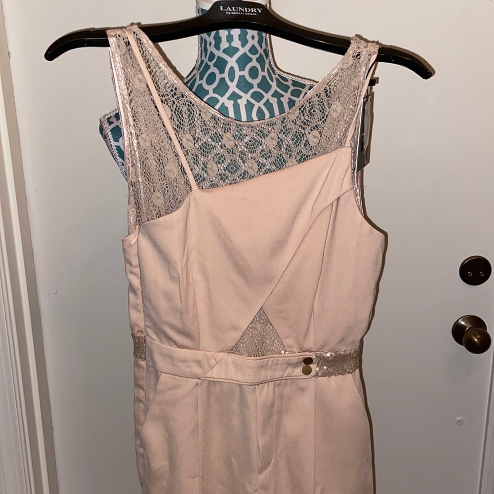Dance and Marvel Nude Pantsuit Lace Size S NWT